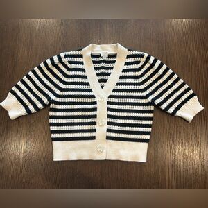 a new day Black & White Striped Knit Cardigan
